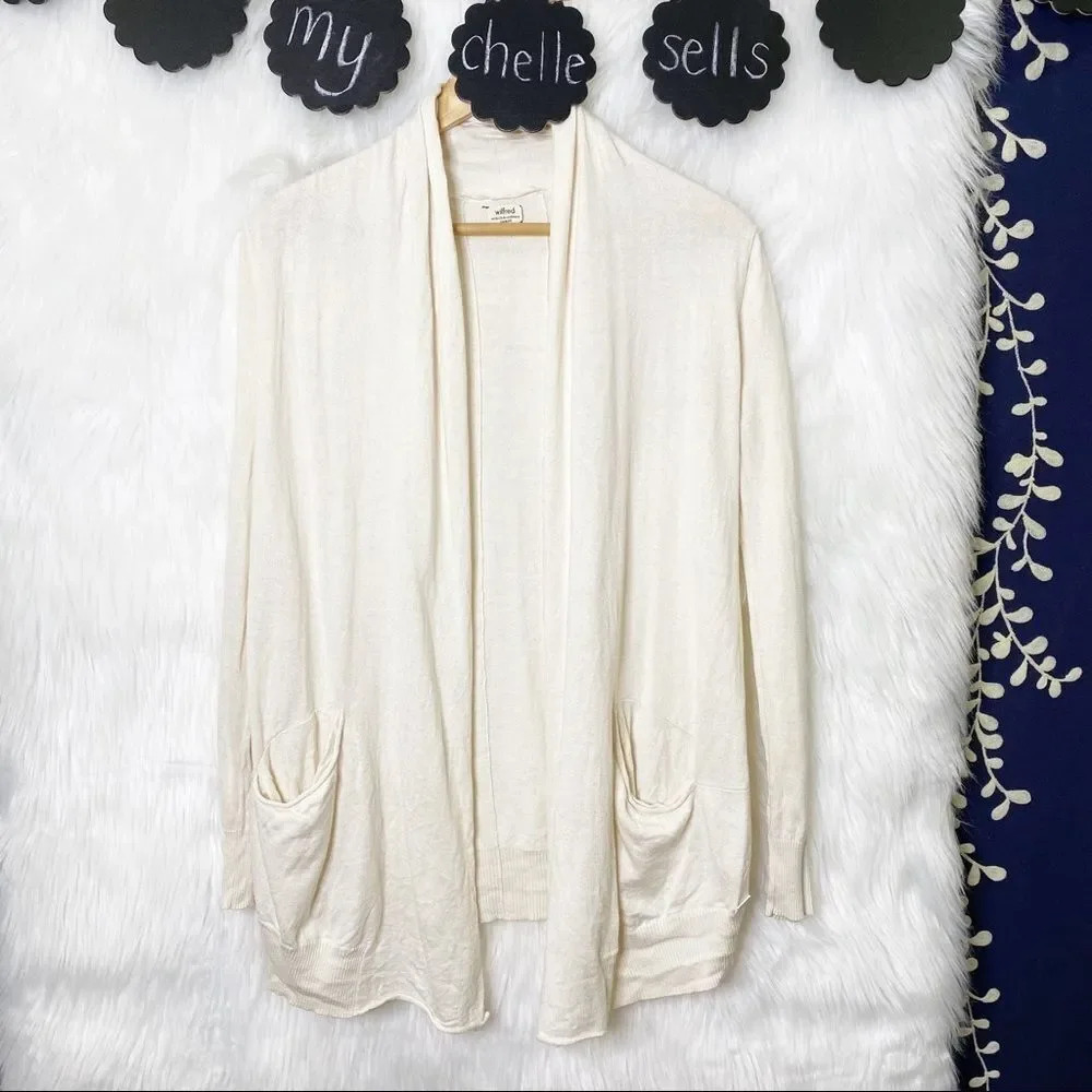 ARITZIA WILFRED Silk Cashmere Open‎ Front Knit Cardigan